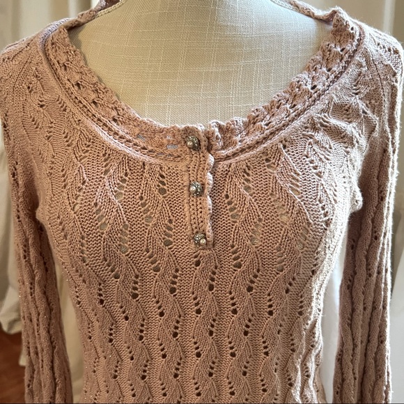 Intuitions sz M womans blush color fitted sweater - Picture 1 of 7